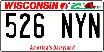 WI license plate 526NYN