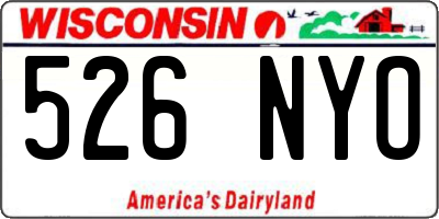 WI license plate 526NYO