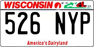 WI license plate 526NYP