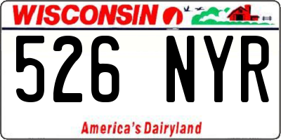 WI license plate 526NYR