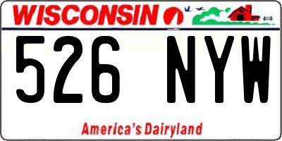 WI license plate 526NYW