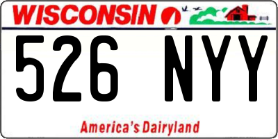 WI license plate 526NYY