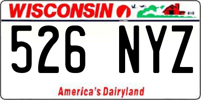 WI license plate 526NYZ