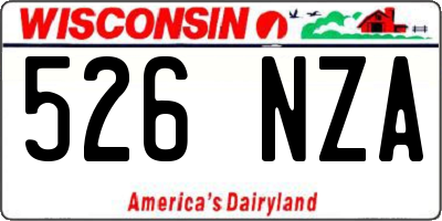 WI license plate 526NZA