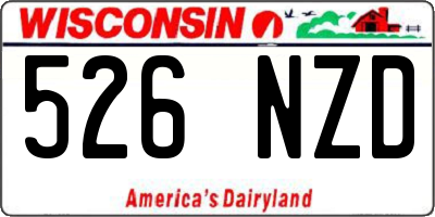 WI license plate 526NZD