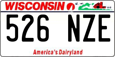 WI license plate 526NZE