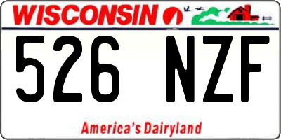WI license plate 526NZF