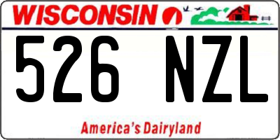 WI license plate 526NZL