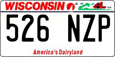 WI license plate 526NZP