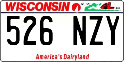 WI license plate 526NZY
