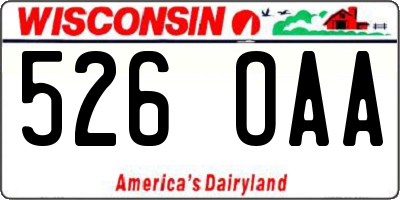 WI license plate 526OAA