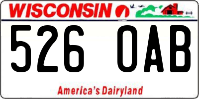 WI license plate 526OAB