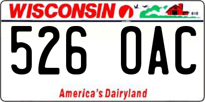 WI license plate 526OAC