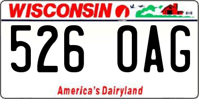 WI license plate 526OAG