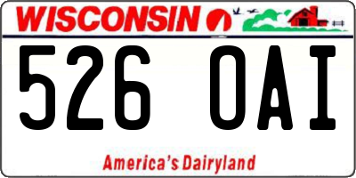 WI license plate 526OAI