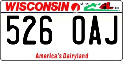 WI license plate 526OAJ