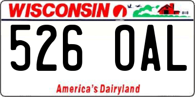 WI license plate 526OAL