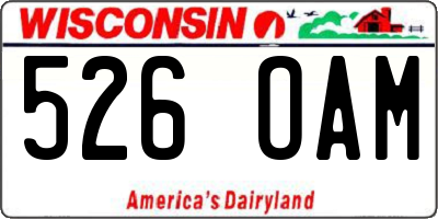 WI license plate 526OAM