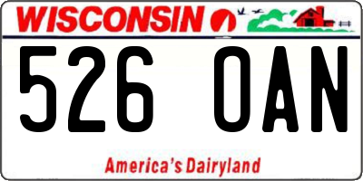 WI license plate 526OAN