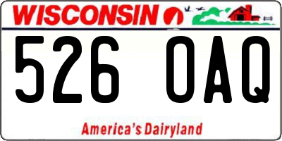 WI license plate 526OAQ