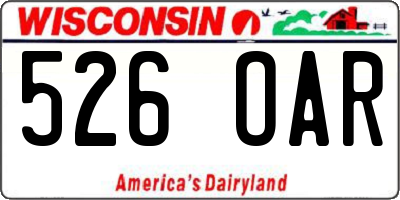 WI license plate 526OAR