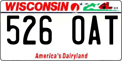 WI license plate 526OAT