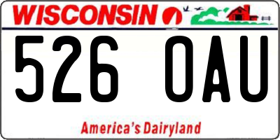 WI license plate 526OAU