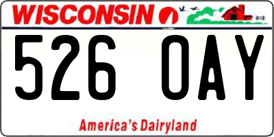 WI license plate 526OAY