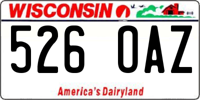 WI license plate 526OAZ