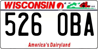 WI license plate 526OBA