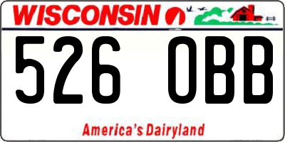 WI license plate 526OBB