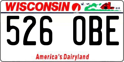 WI license plate 526OBE