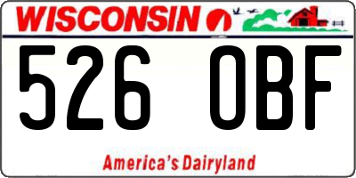 WI license plate 526OBF