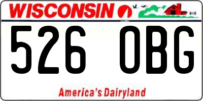 WI license plate 526OBG