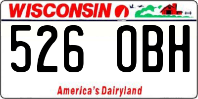 WI license plate 526OBH