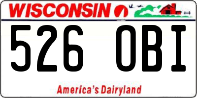 WI license plate 526OBI