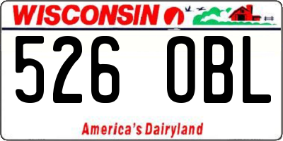 WI license plate 526OBL
