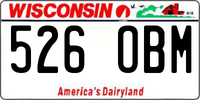 WI license plate 526OBM
