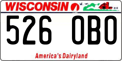 WI license plate 526OBO