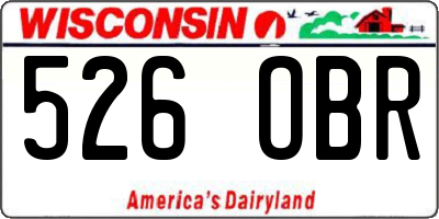 WI license plate 526OBR