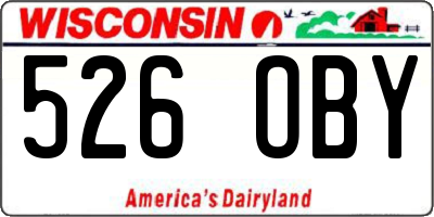 WI license plate 526OBY