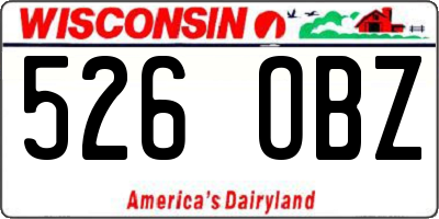 WI license plate 526OBZ
