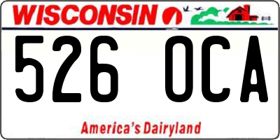 WI license plate 526OCA