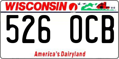 WI license plate 526OCB