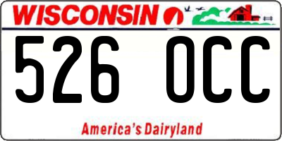WI license plate 526OCC