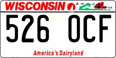 WI license plate 526OCF