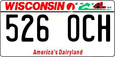 WI license plate 526OCH