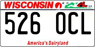 WI license plate 526OCL