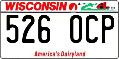 WI license plate 526OCP