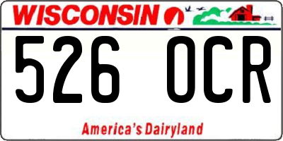 WI license plate 526OCR